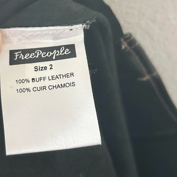 NWT Free People Join Hands Leather Skirt in Black - Picture 5 of 7